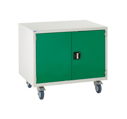 Under bench Euroslide cabinet with 1 cupboard in green