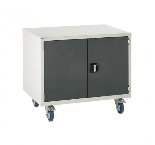 Under bench Euroslide cabinet with 1 cupboard in grey