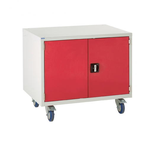 Under bench Euroslide cabinet with 1 cupboard in red