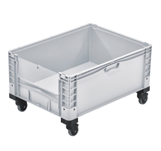 Open End Euro Picking Container with Translucent Door and Wheels