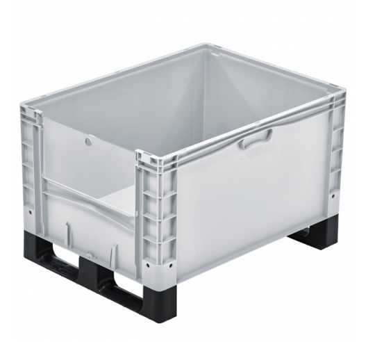 Basicline Plus Open End Euro Picking Container with Translucent Door and Runners