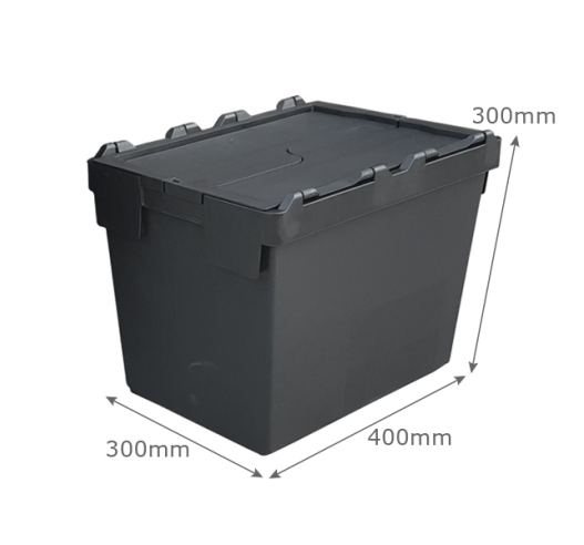 Black Attached Lid Container
