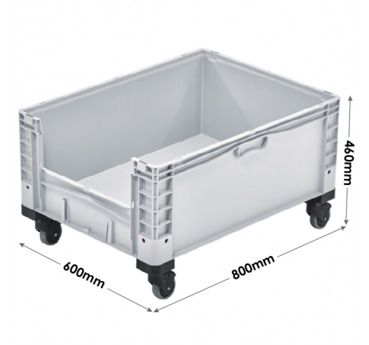 Basicline Plus Container with Pick Opening And Wheels