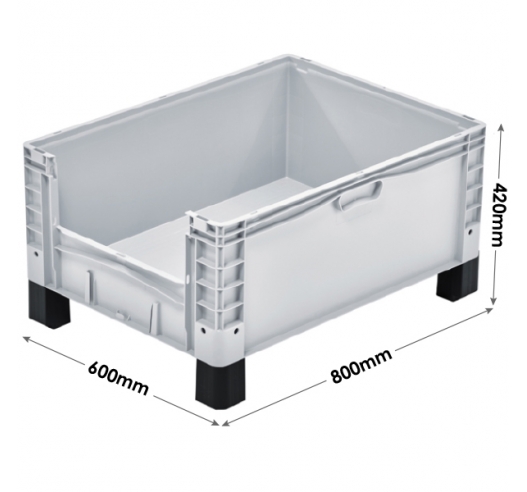 Basicline Plus Container with Pick Opening And Feet