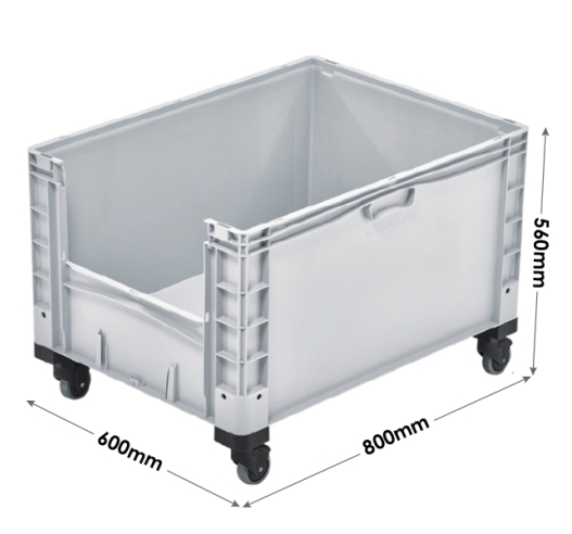 Basicline Plus Container with Pick Opening And Wheels
