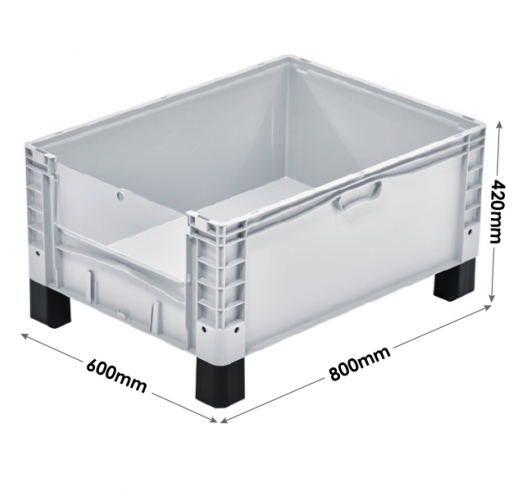 Basicline Plus Container with Drop Down Door And Feet