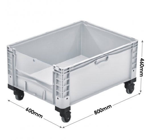 Basicline Plus Container with Drop Down Door and Wheels