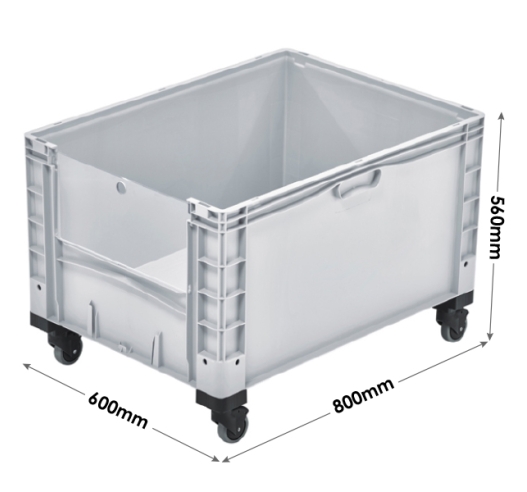 Basicline Plus Container with Drop Down Door and Wheels
