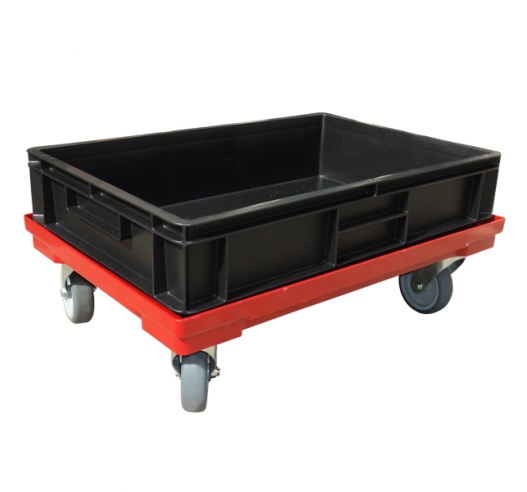 Black Recycled Euro Container on a Dolly