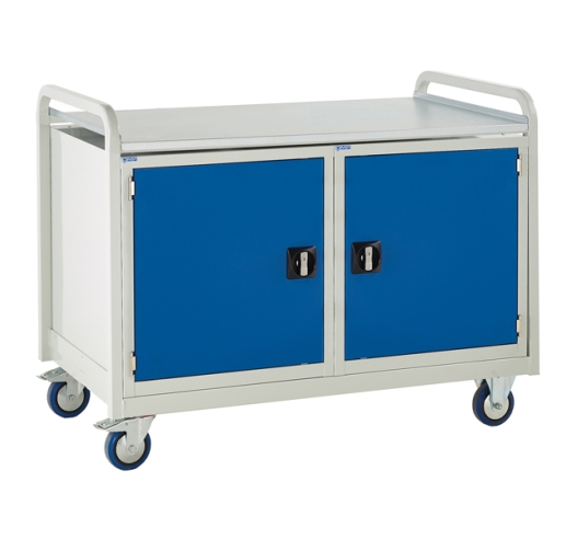 Double Tool Cabinet Trolley with steel worktop
