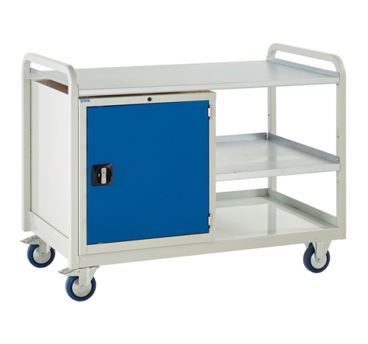 Euroslide trolley with steel top and cupboard