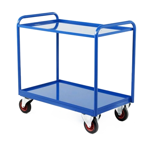 Tray Trolley With Steel Trays In Blue