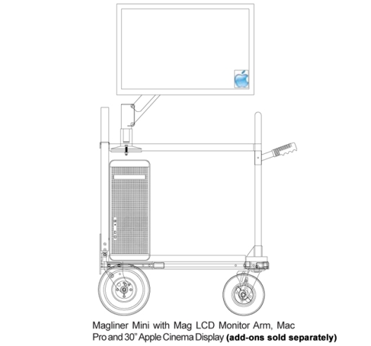 Mini Magliner Filming DIT Cart with Apple Mac Example