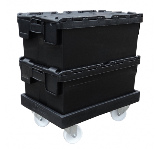 Attached Lid Container on Black ROTO64D Dolly