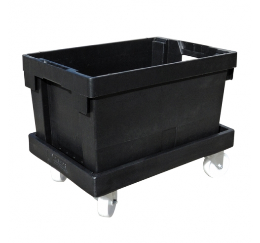 Black Stack Nest Container On A Dolly