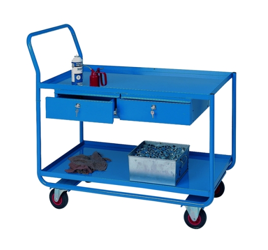 Trolley with 2 Steel Shelves and 2 Drawers