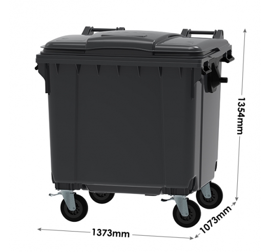 1100 Litre Wheeled Bin Dimensions