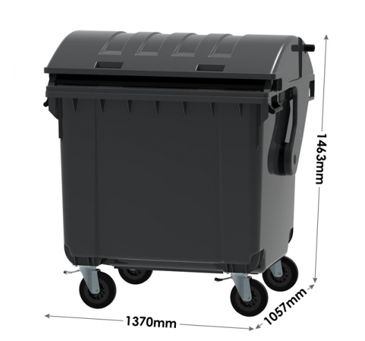 1100 Litre Wheeled Bin Dimensions