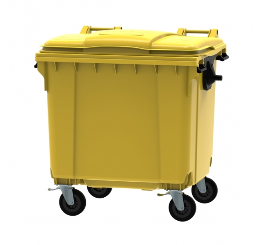 1100 Litre Wheeled Bin in Yellow