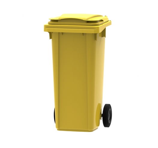 Yellow 140 Litre Wheelie Bin