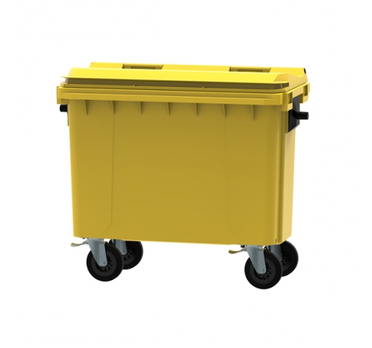 500 Litre Wheeled Bin in Yellow