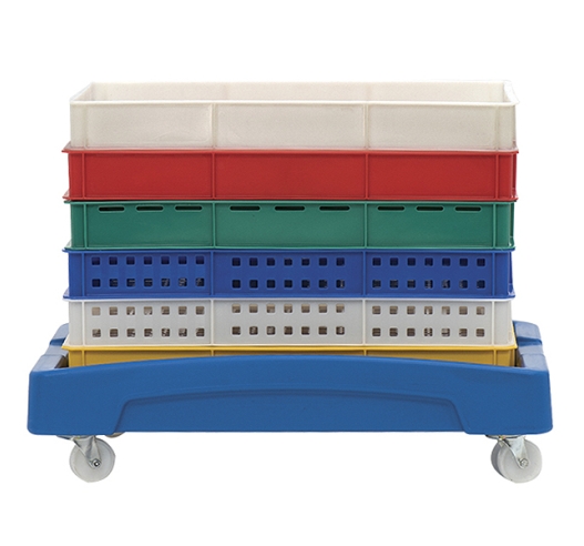 Stacking Confectionery Tray Ventilated Sides And Base On Dolly Example