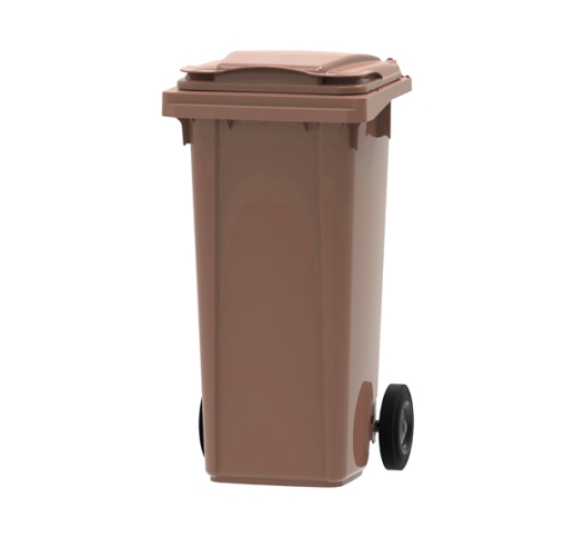 Brown 140 litre wheelie bin