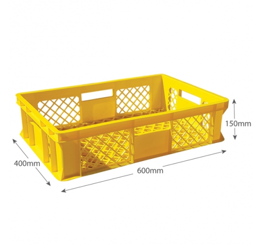 Yellow Vented Stacking Crates