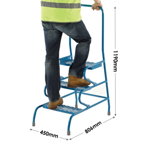 3 Step Unit with Handrail Dimensions