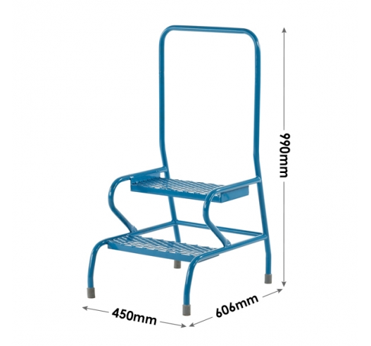 2 Step Unit with Handrail Dimensions