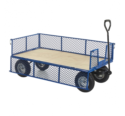 Plywood Base Platform Truck With Mesh Sides