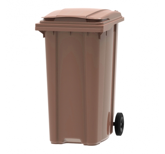 Brown 360 litre wheelie bin