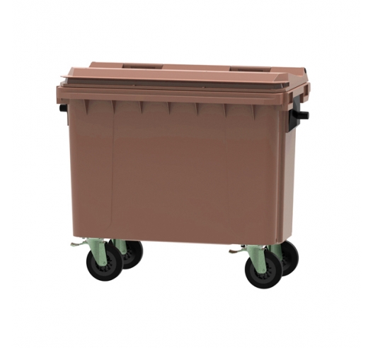 Brown 500 litre wheeled bin