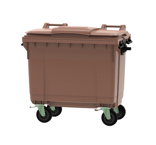Brown 660 litre wheeled bin