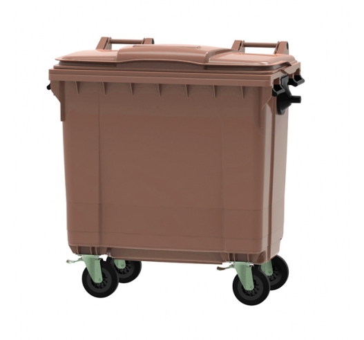 Brown 770 litre wheeled bin