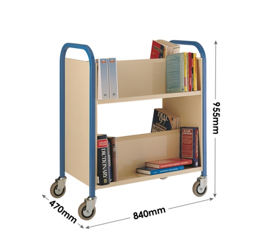 Double Sided Book Trolley Dimensions