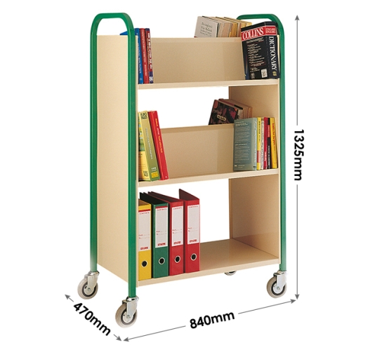 Double Sided Book Trolley Dimensions