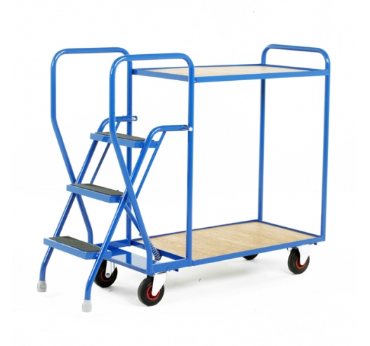 2 Tier Tray Trolley With Plywood Shelves