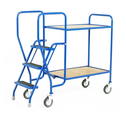 2 Tier Tray Trolley With Plywood Shelves