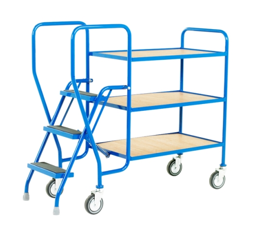 3 Tier Tray Trolley With Plywood Shelves