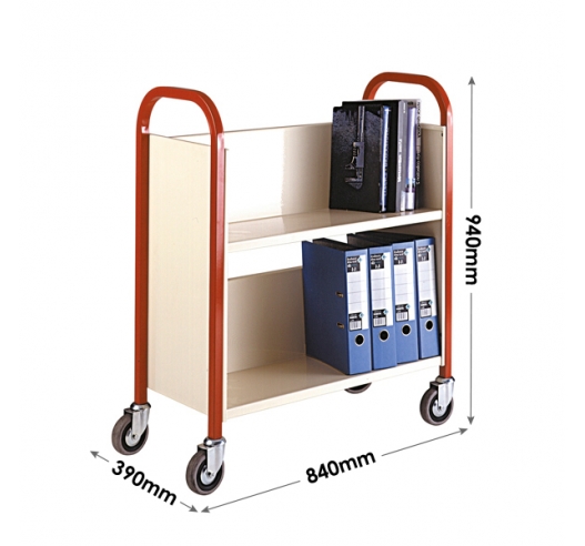 Single Sided Book Trolley Dimensions