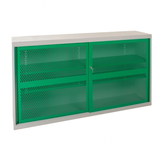 Sliding Door Mesh Cabinets In Green Closed