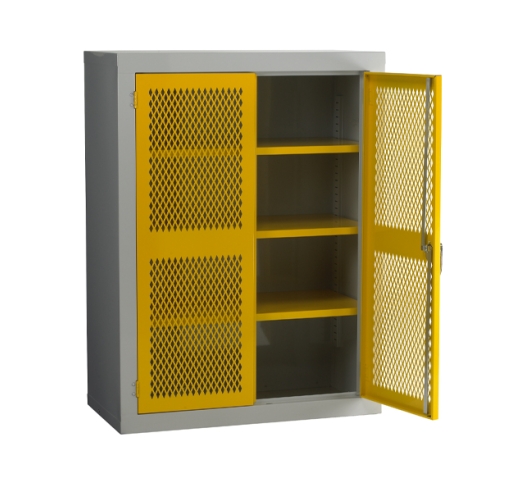 Yellow Mesh Door Cabinet