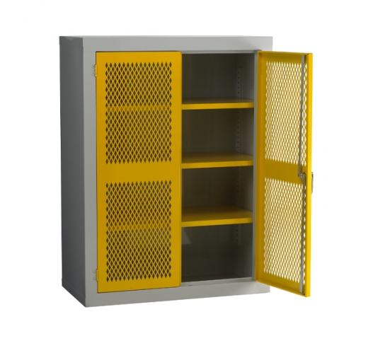 Yellow Mesh Door Cabinet