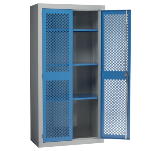 Blue Mesh Door Cabinet