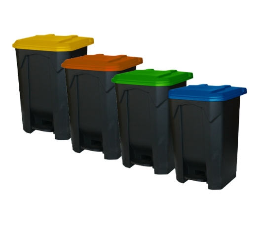 Group Of 80 Litre Bins With Coloured Lids