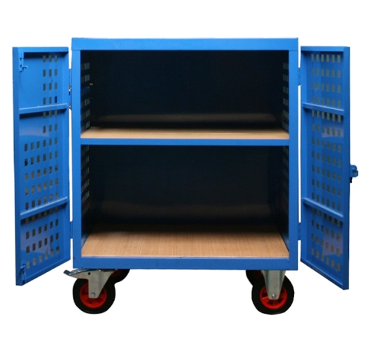 Mobile Storage Vault Cabinet With Shelves