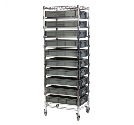 Chrome Euro Box 10 Tier Trolley