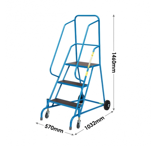 3 Tread Mobile Steps Dimensions