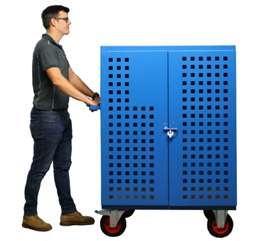Mobile Storage Vault Cabinet In Use